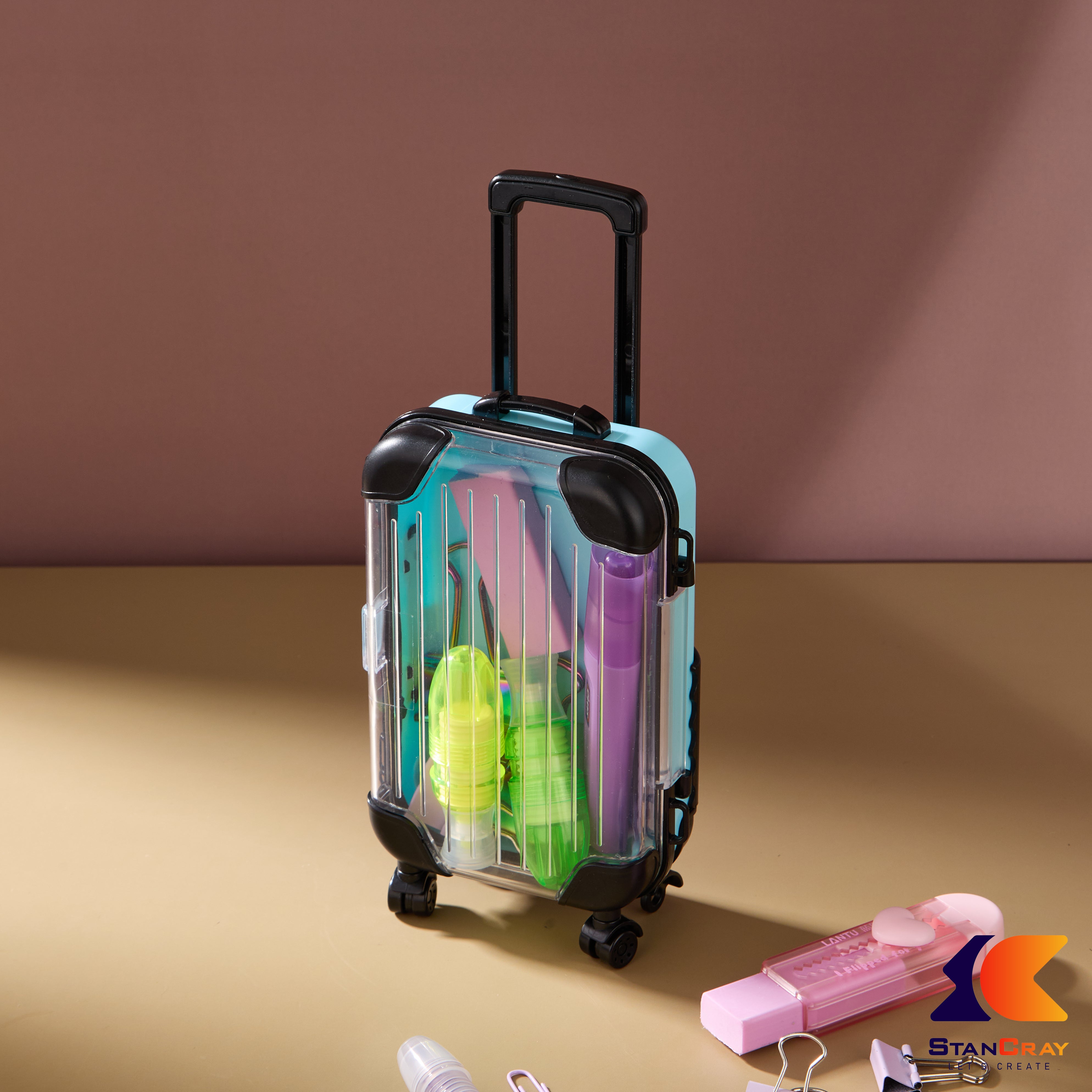 Suitcase Shaped Mobile Stand & Storage Box