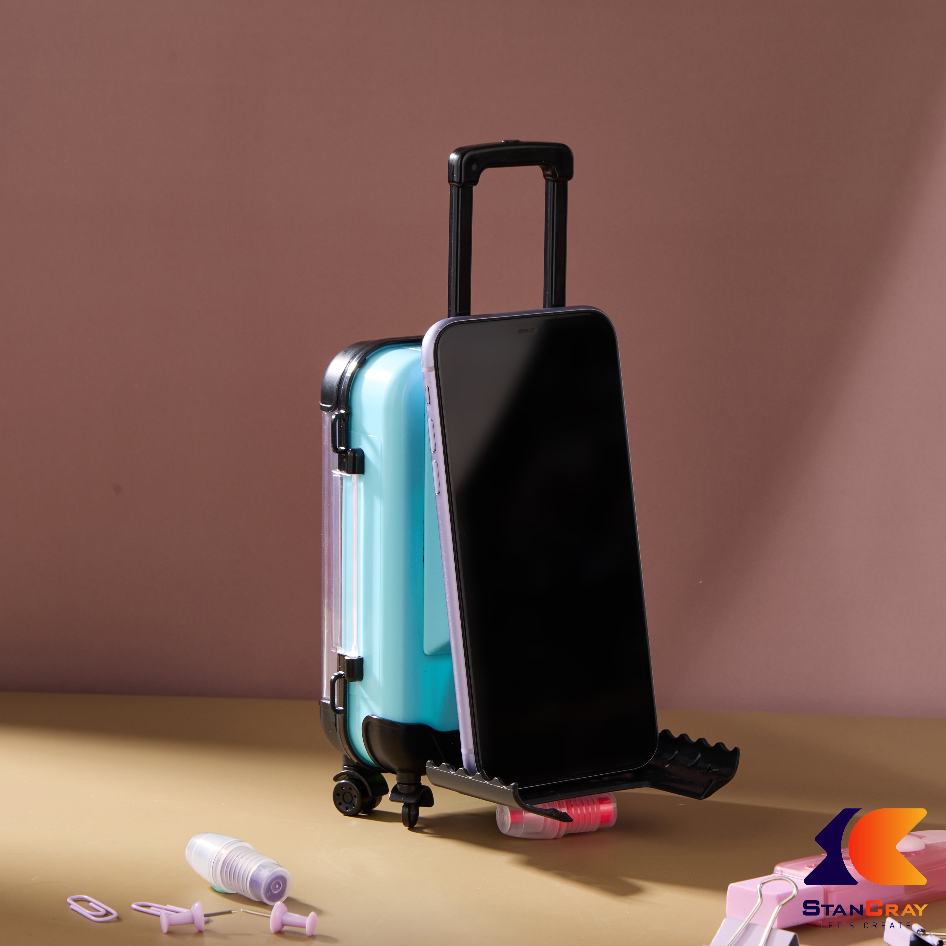 Suitcase Shaped Mobile Stand & Storage Box