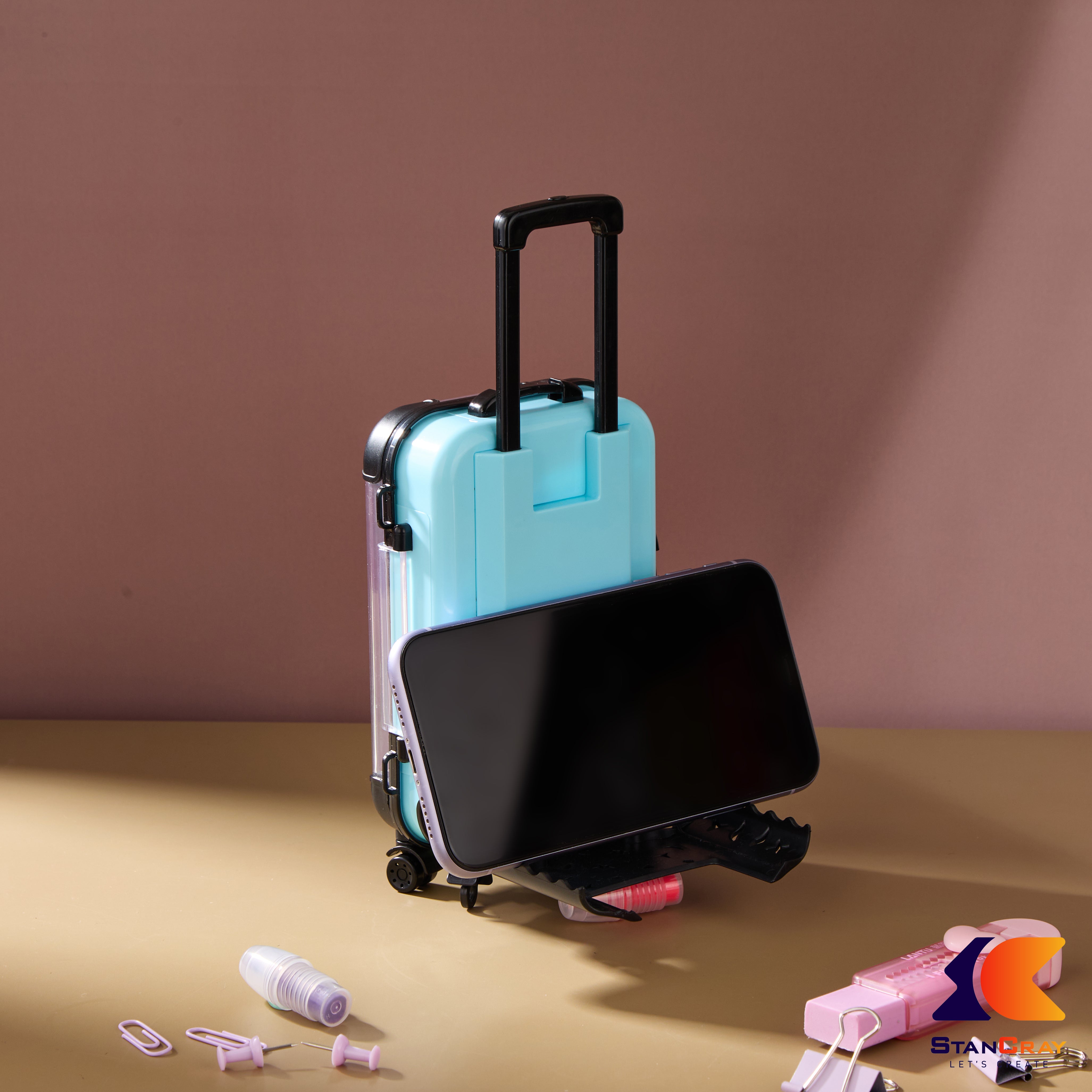 Suitcase Shaped Mobile Stand & Storage Box