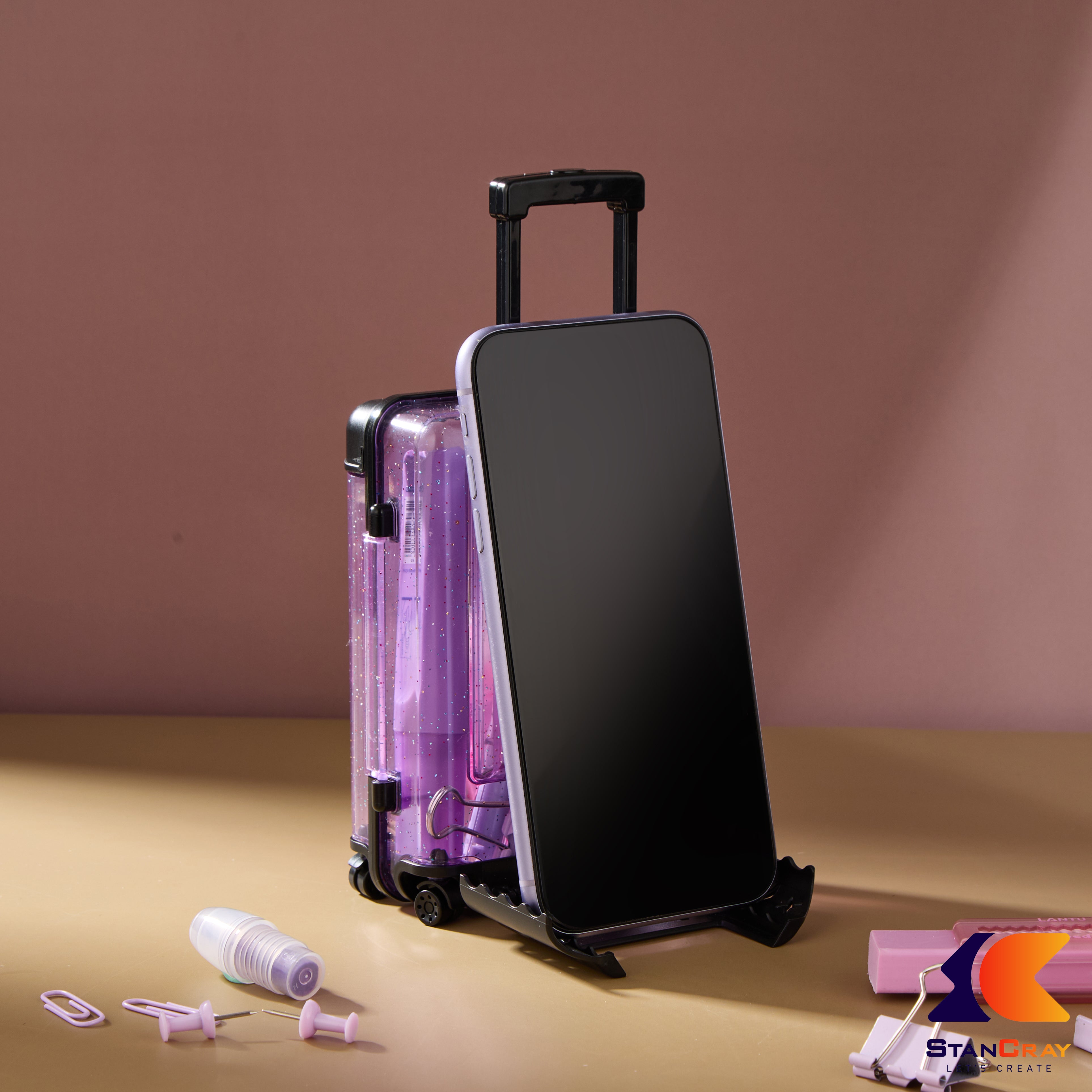 Suitcase Shaped Mobile Stand & Storage Box