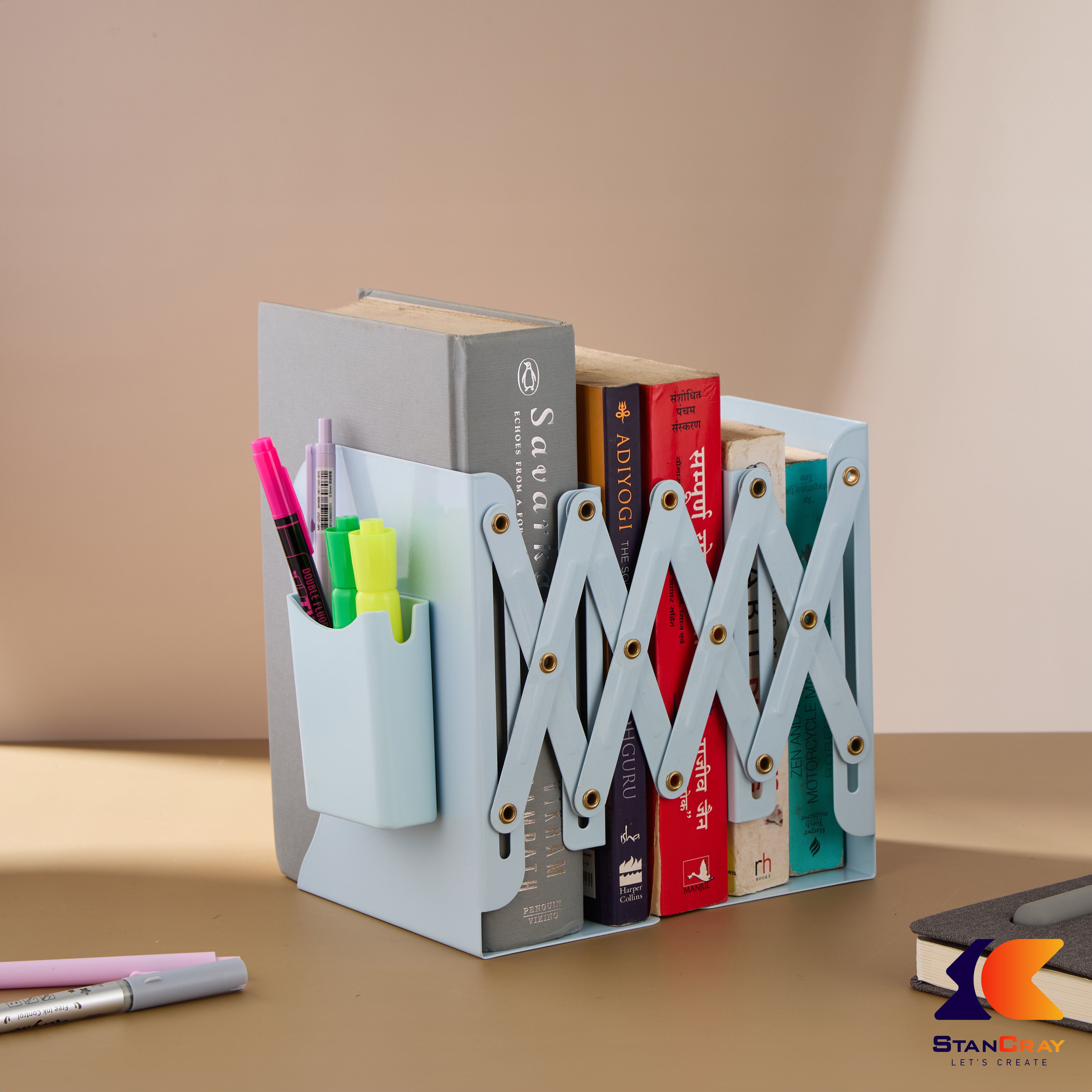 Metal Expandable File/Book/Pen Stand