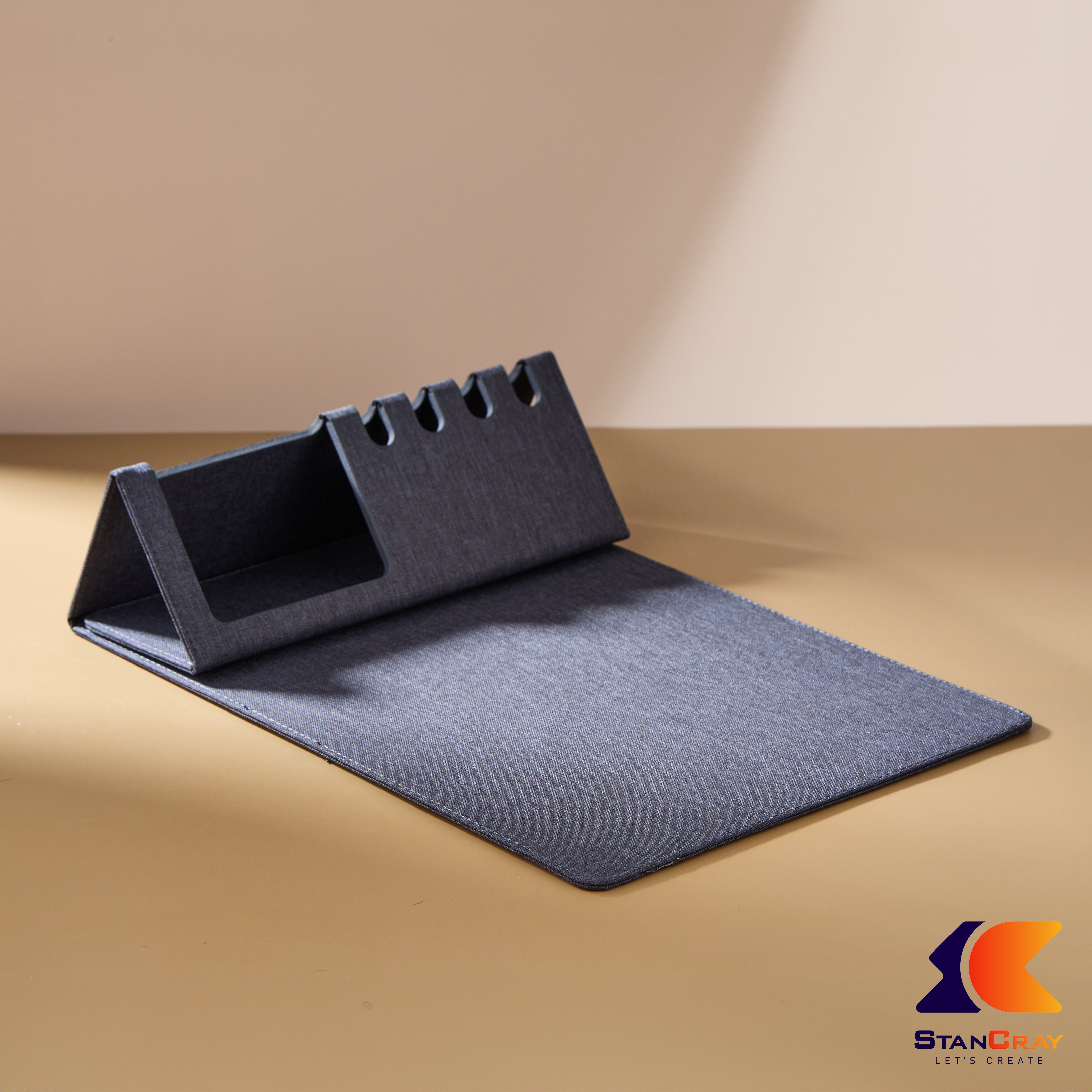 Mouse Pad With Mobile Stand And Pen Holder (Black)