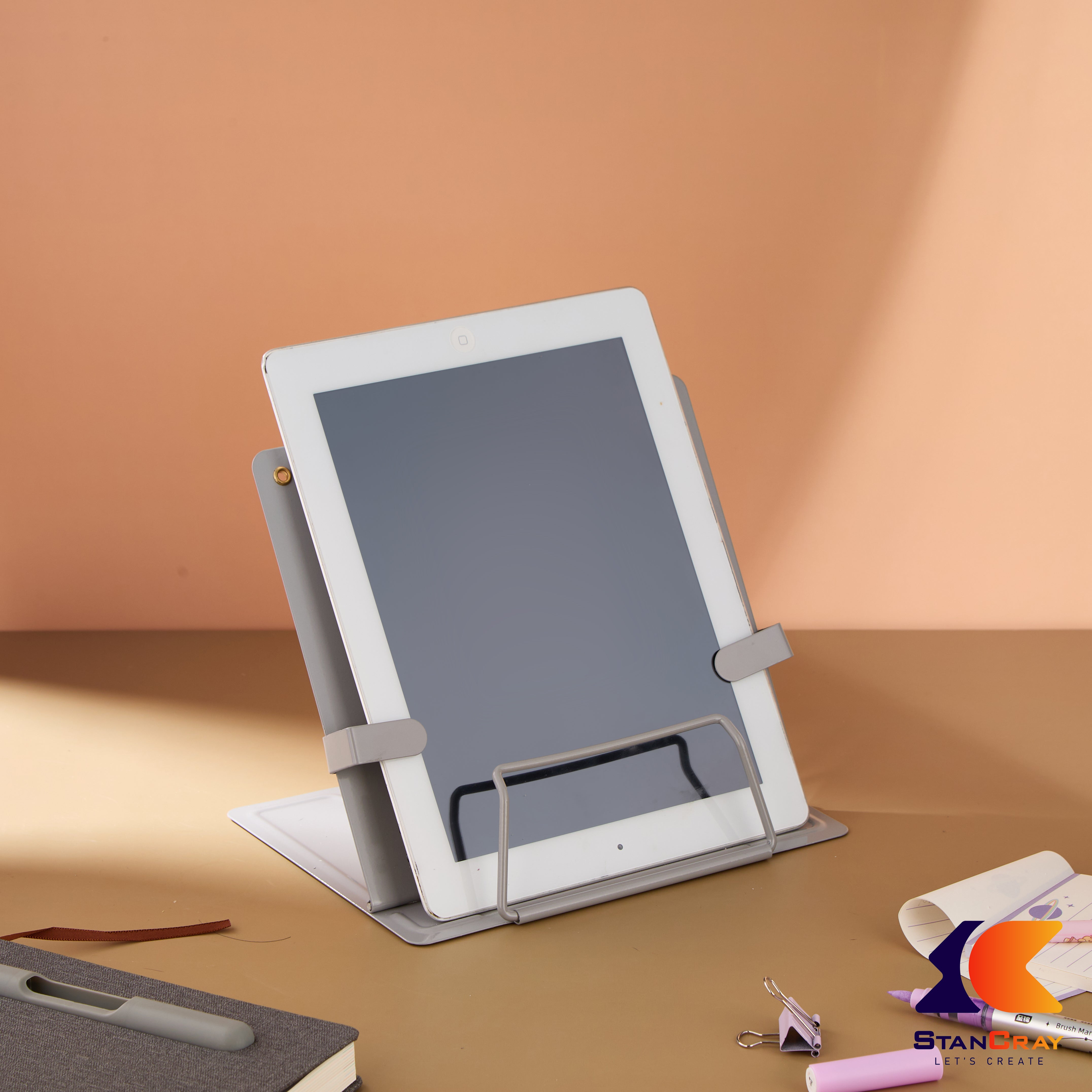 Metal iPad Book Holder - White