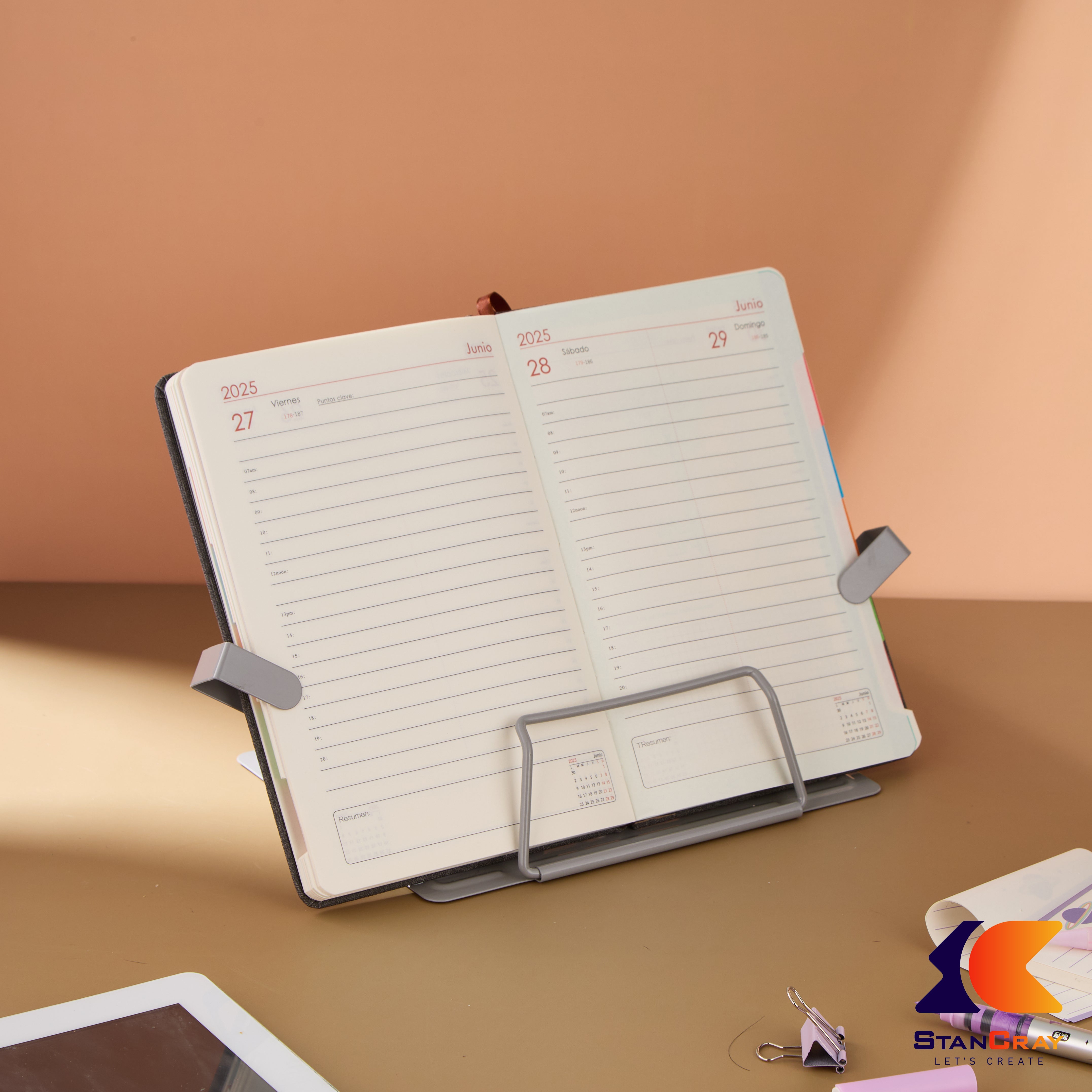 Metal iPad Book Holder - White